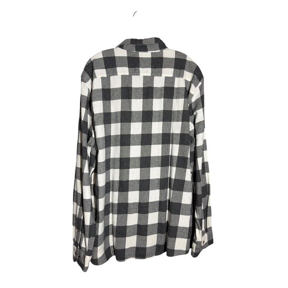 Sonoma Mens Supersoft Flannel Shirt XXL Standard Fit Black/White Plaid - Picture 2 of 6